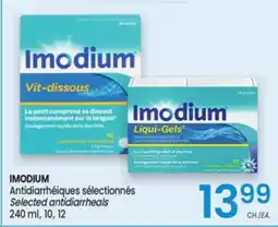 Uniprix IMODIUM Antidiarrhéiques sélectionnés/Selected antidiarrheals offer