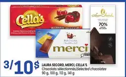 Uniprix LAURA SECORD, MERCI, CELLA'S Chocolats sélectionnés/Selected chocolates offer