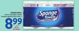 Uniprix SPONGETOWELS Essuie-tout/Paper towels Rouleaux géants/Giant rolls, 4 offer