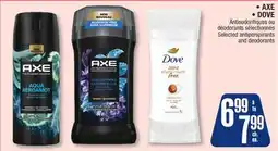 Jean Coutu AXE, DOVE Selected antiperspirants and deodorants offer