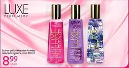 Uniprix LUXE Bruines parfumées sélectionnées Selected fragrance mists offer