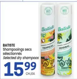 Uniprix BATISTE Shampooings secs sélectionnés/Selected dry shampoos offer