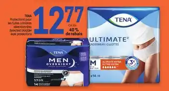 Uniprix TENA Protections pour les fuites urinaires sélectionnées/Selected bladder leak protections offer