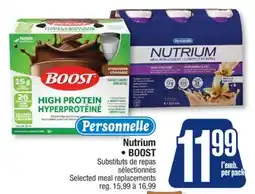 Jean Coutu PERSONNELLE Nutrium, BOOST Selected meal replacements offer