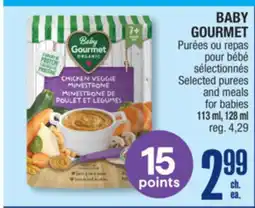 Jean Coutu BABY GOURMET Selected purees and meals for babies offer