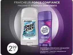 Jean Coutu Lady Speed Stick or Speed Stick antiperspirants and deodorants offer