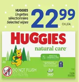 Uniprix HUGGIES Lingettes sélectionnées/ Selected wipes offer