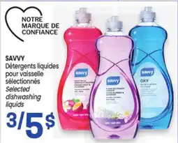 Uniprix SAVVY Détergents liquides pour vaisselle sélectionnés Selected dishwashing liquids offer