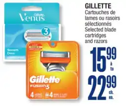 Jean Coutu GILLETTE Selected blade cartridges and razors offer