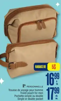 Jean Coutu P.PERSONNELLE Travel pouch for men offer
