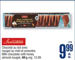 Jean Coutu IRRESISTIBLE Milk chocolate with honey almond nougat offer