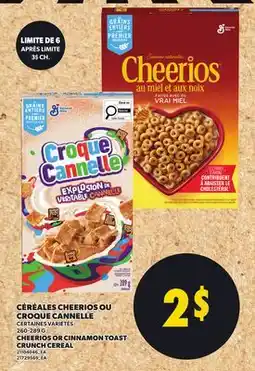Provigo CÉRÉALES CHEERIOS OU CROQUE CANNELLE offer