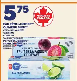 Provigo EAU PÉTILLANTE PC OU MENU BLEU offer