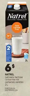 Provigo NATREL LAIT SANS LACTOSE, 2L | LACTOSE-FREE MILK offer