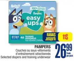 Jean Coutu PAMPERS Selected diapers and training underwear offer