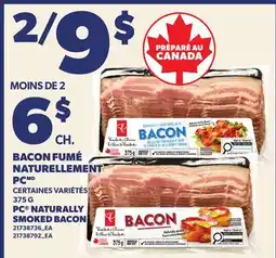 Provigo BACON FUMÉ NATURELLEMENT PC, 375 G | PC NATURALLY SMOKED BACON offer