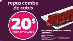 Provigo CÔTES BARBECUE STAMPEDE FUMÉ PCMD, CARRÉ ENTIER ENTIÈREMENT CUITES, CHAUDES OU REFROIDIES offer