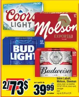 Super C bière Labatt, Molson, Sleeman | beer offer