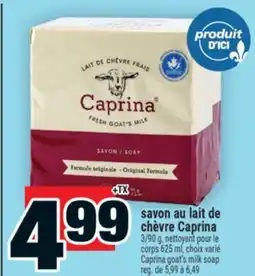 Super C savon au lait de chèvre Caprina |corps 625ml, choix varié Caprina goat's milk soap offer