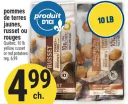 Marché Adonis pommes de terres jaunes, russet ou rouges | yellow, russet or red potatoes offer