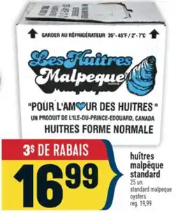 Marché Adonis huîtres malpêque standard | standard malpeque oysters offer