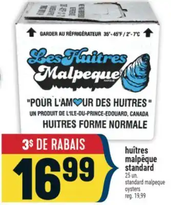 Marché Adonis huîtres malpêque standard | standard malpeque oysters offer
