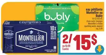Marché Adonis eau pétillante Montellier ou Bubly | Montellier or Bubly sparkling water offer