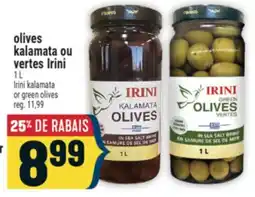 Marché Adonis olives kalamata ou vertes Irini | Irini kalamata or green olives offer
