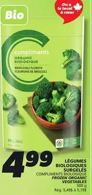 IGA COMPLIMENTS BIOLOGIQUE FROZEN ORGANIC VEGETABLES offer