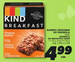 IGA KIND GRANOLA OR BREAKFAST BARS offer