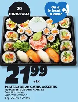 IGA ASSORTED 20-SUSHI PLATTER offer