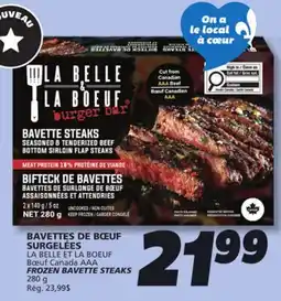 IGA LA BELLE ET LA BOEUF FROZEN BAVETTE STEAKS offer