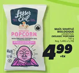IGA LESSER EVIL ORGANIC POPCORN offer