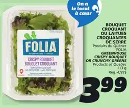 IGA FOLIA GREENHOUSE CRISPY BOUQUET OR CRUNCHY GREENS offer