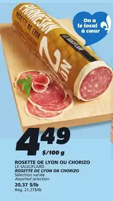 IGA ROSETTE DE LYON OR CHORIZO offer