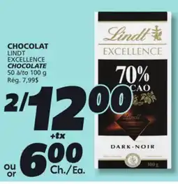 IGA LINDT EXCELLENCE CHOCOLATE offer
