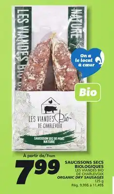 IGA LES VIANDES BIO DE CHARLEVOIX ORGANIC DRY SAUSAGES offer