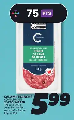 IGA COMPLIMENTS SLICED SALAMI offer
