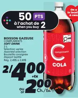 IGA COMPLIMENTS SOFT DRINK offer