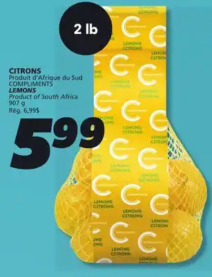 IGA COMPLIMENTS LEMONS offer