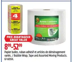 Canadian Tire Bubble Wrap, Tape and Assorted Moving Products offer