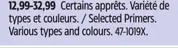 Canadian Tire Selected Primers. Various types and colours offer