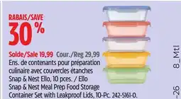 Canadian Tire Ello Snap & Nest Meal Prep Food Storage Container Set with Leakproof Lids, 10-Pc offer