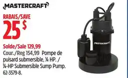 Canadian Tire MASTERCRAFT 1⁄4-HP Submersible Sump Pump offer