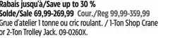 Canadian Tire 1-Ton Shop Crane or 2-Ton Trolley Jack offer