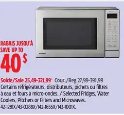 Canadian Tire Certains réfrigérateurs, distributeurs, pichets ou filtres à eau et fours à micro-ondes offer
