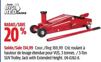 Canadian Tire 3-Ton SUV Trolley Jack with Extended Height offer