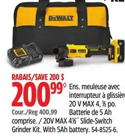 Canadian Tire 20V MAX 4 1⁄2˝ Slide-Switch Grinder Kit offer