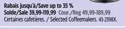 Canadian Tire Selected Coffeemakers offer