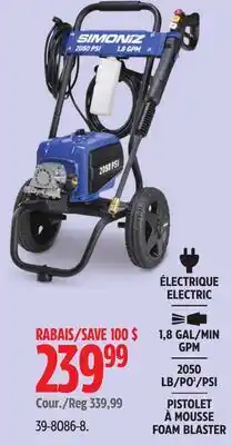Canadian Tire SIMONIZ 2050-PSI Pressure Washer offer